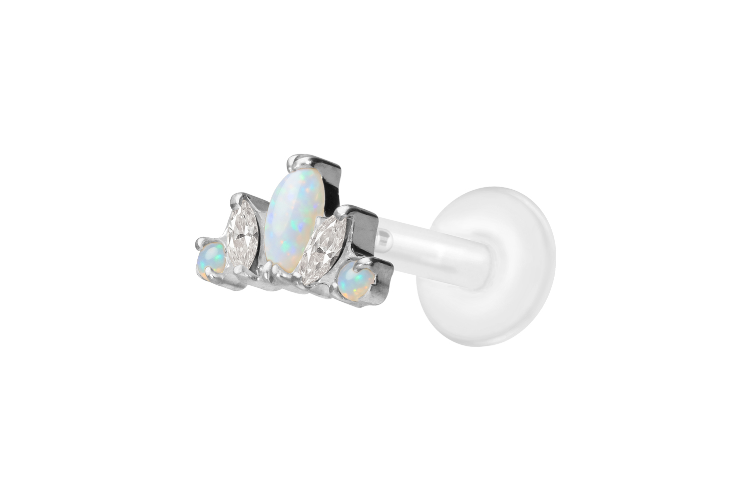 PTFE Labret Piercing mit Innengewinde + Titan-Aufsatz LOTUSBLÜTE